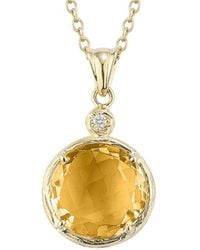 Reiss - Color Collection 14K 2.77 Ct. Tw. Diamond & Citrine Necklace - Lyst