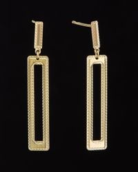 Italian Gold - 14k Rectangle Drop Earrings - Lyst