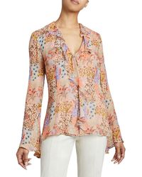 Santorelli - Sydney Ruffle Neck Blouse - Lyst