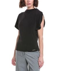 Halston - Mock Neck Butterfly Sleeve Top - Lyst