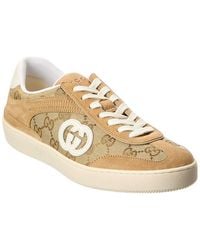Gucci - G75 Gg Canvas & Suede Sneaker - Lyst