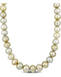 Pearls - 14k 0.06 Ct. Tw. Diamond 12-15mm Pearl Necklace - Lyst