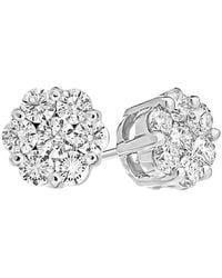 Suzy Levian - 14k 1.00 Ct. Tw. Diamond Cluster Earrings - Lyst