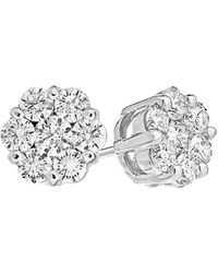Suzy Levian - 14k 1.00 Ct. Tw. Diamond Cluster Earrings - Lyst