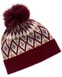 Sofiacashmere - Sofiacashmere Fairisle Wool & Cashmere-blend Hat - Lyst