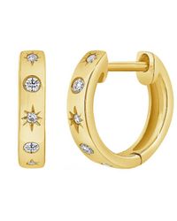 Sabrina Designs - 14k 0.08 Ct. Tw. Diamond Celestial Huggie Earrings - Lyst
