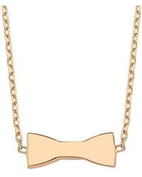 Amorium - 18K Rose Vermeil Cz Bow Tie Necklace - Lyst