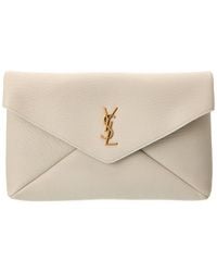 Saint Laurent - Cassandre Large Leather Envelope Pouch - Lyst