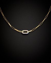 Italian Gold - 14k Pearl Paperclip Chain Necklace - Lyst