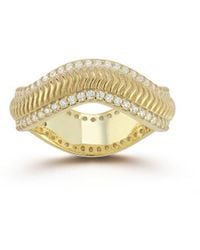 Chloe and Madison - 14k Over Silver Cz Bold Wave Ring - Lyst