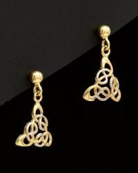Italian Gold - 14k Two-tone Celtic Knot Drop Earrings - Lyst