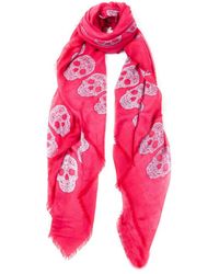 Blue Pacific - Tissue Cashmere-Blend Frida Skulls Scarf - Lyst