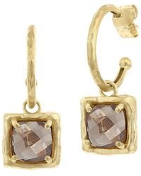 Reiss - 14K 7.00 Ct. Tw. Diamond & Smokey Topaz Charm Earrings - Lyst