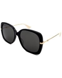Gucci - Square Sunglasses In Black Acetate With Grey Lenses - Lyst
