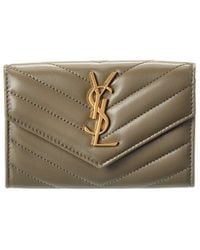 Saint Laurent - Small Matelasse Leather Envelope Wallet - Lyst