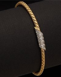 Meshmerise - 18k Over Silver 0.15 Ct. Tw. Diamond Bangle Bracelet - Lyst