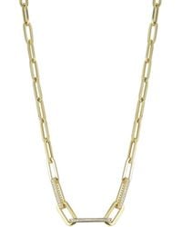 Chloe and Madison - 14k Over Silver Cz Chunky Paperclip Necklace - Lyst