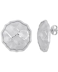 Italian Silver - Hammered Disc Earrings - Lyst