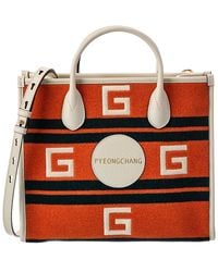 Gucci - Pyeongchang Small Embroidered Wool & Leather Tote - Lyst