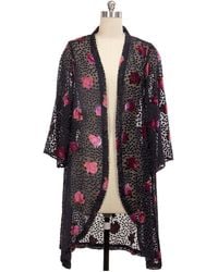 Saachi - Night Rose Velvet Kimono - Lyst
