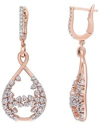 Diamond Select Cuts - 14k Rose Gold 1.30 Ct. Tw. Diamond Drop Earrings - Lyst