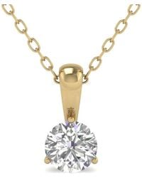 Diana M. Jewels - Diana M. Fine Jewelry 14k 1.00 Ct. Tw. Lab Grown Diamond Solitaire Pendant - Lyst
