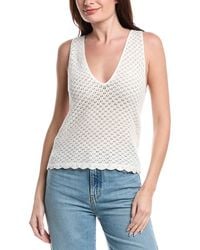 Alice + Olivia - Annalise Pointelle Linen-Blend Tank - Lyst