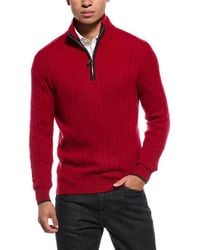 N.Peal Cashmere - Albemarle Cable Cashmere 1/2-Zip Sweater - Lyst