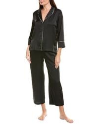 Natori - 2Pc Satin Essentials Notch Pajama Set - Lyst