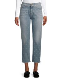 Max Mara Aral Printed Cropped Jeans - Blue