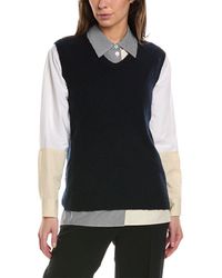 Lafayette 148 New York - U-neck Wool & Cashmere-blend Sweater - Lyst