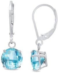 MaxColor - 10k 4.00 Ct. Tw. Blue Topaz Dangle Earrings - Lyst