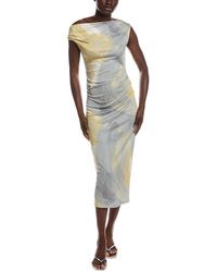 Kenneth Cole - Off Shoulder Ruched Waist Midi Dress - Lyst