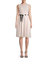 Calvin Klein S Ribbon Seamed Midi Dress - Pink
