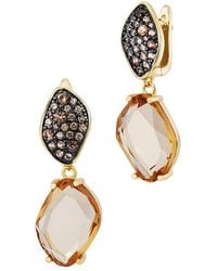Savvy Cie - 14K Plated Cz Drop Earrings - Lyst
