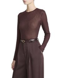Vince - Shadow Grid Crewneck Top - Lyst