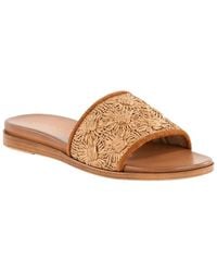 Seychelles - Dakota Raffia & Leather Slide - Lyst