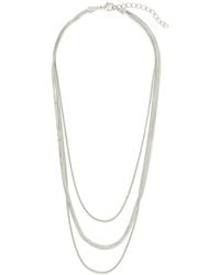 Sterling Forever - Everly Layered Herringbone Chain Necklace - Lyst