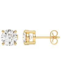 Lab Grown Diamonds - 14K 4.00 Ct. Tw. Lab-Grown Diamond Stud Earrings - Lyst