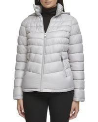 Kenneth Cole - Short Zip Puffer Coat - Lyst
