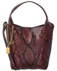 Chloé - Spin Small Python-Embossed Leather Bucket Bag - Lyst