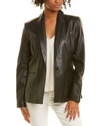 lamarque pleated leather jacket