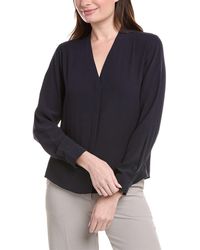 Eileen Fisher - Petite V-Neck Silk Shirt - Lyst