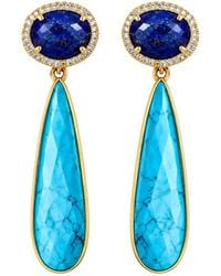 Liv Oliver - 18K Plated 65.00 Ct. Tw. Gemstone Cz Earrings - Lyst