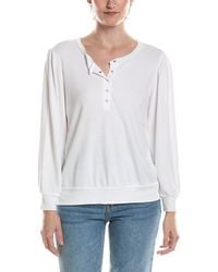 Michael Stars - Sophy Puff Sleeve Henley T-shirt - Lyst