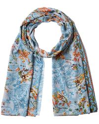 La Fiorentina - Silk-Blend Printed Scarf - Lyst
