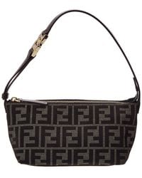 Fendi - Ff Jacquard & Leather Vanity Pouch - Lyst