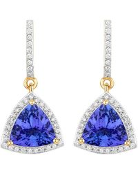 Diana M. Jewels - Fine Jewelry 14k 3.86 Ct. Tw. Diamond & Tanzanite Dangle Earrings - Lyst