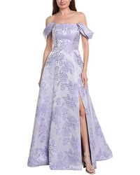 Rene Ruiz - Off-The-Shoulder Folded Neckline Textured Gown - Lyst