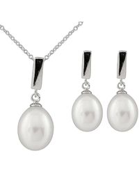 Splendid - Silver 7-9mm Freshwater Pearl Necklace & Earrings Set - Lyst